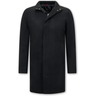 Heren Mantel - Lange Jas Heren - Trenchcoat Heren - Zwart