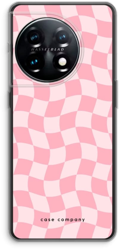 Case Company® - Hoesje geschikt voor OnePlus 11 hoesje - Grid Roos - Soft Cover Telefoonhoesje - Bescherming aan alle Kanten en Schermrand