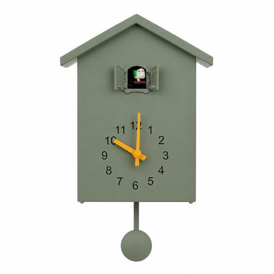 House of Balance Koekoeksklok Modern - Wandklok - Koekoeksklokken - Klok - Groen - 20x25 cm - Kunststof