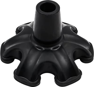 Set van 6 Antislip Wandelstokdoppen Rubber - Universeel voor 19mm Stokken - Zwart