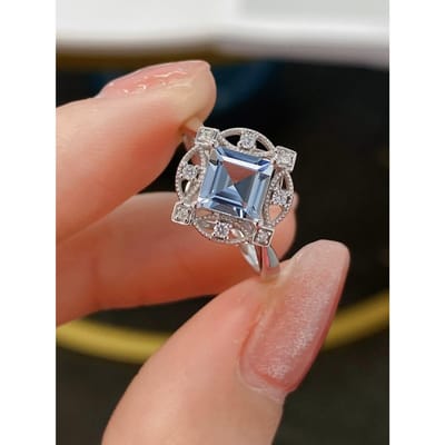 Trendy Ring Temperament Aquamarijn Sieraden Niche Ontwerp Stijl Wijzervinger Ring Accessoires voor Meisjes No. 10 black