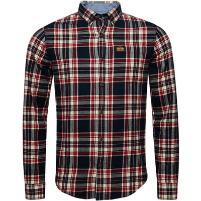 Superdry - Katoenen Lumberjack Overhemd met Lange Mouwen - Heren - Lange mouwen shirts