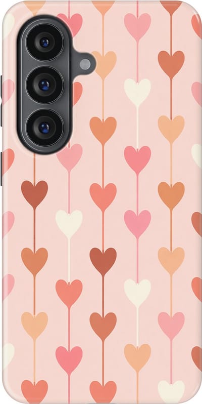 Tough Hoesje met Hartjes Samsung Galaxy S26 | Little Love Tough Case Geschikt voor Mag | Hartjes Print Backcover Samsung Galaxy S26 Falling Hearts