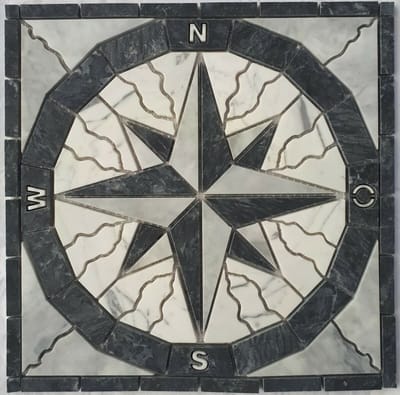 Mozaiek tegel 082 windroos 30 x 30 cm