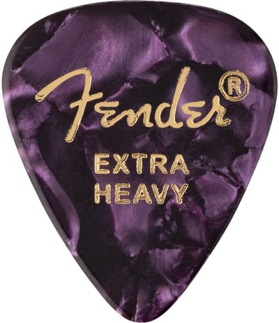 Fender 351 Vorm Premium Picks Extra Zwaar Paars Moto Ontwerp Celluloid 1980351676 12 Pack