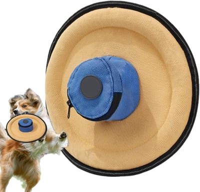 Hond Frisbee - Vliegschijf Hondenspeelgoed - Apporteerspel Buiten - Reflecterend Canvas Materiaal - 28 cm Doorsnede - Meerkleurig