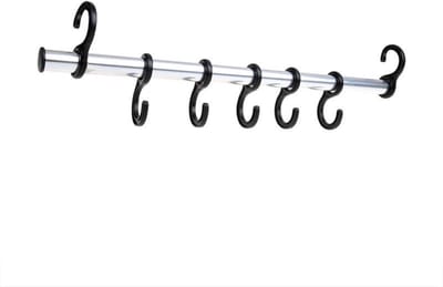 ProPlus Tentkapstok - Aluminium - 7 haken - 42 cm - Zilver/Zwart