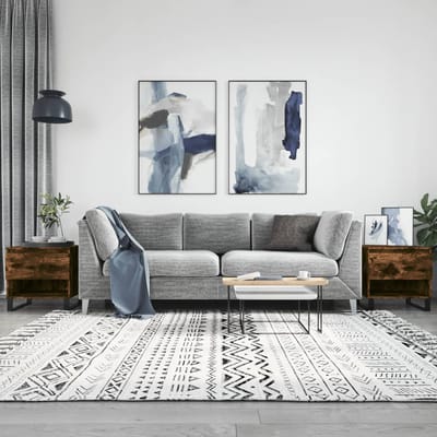 vidaXL - Salontafels - 2 - st - 50x46x50 - cm - bewerkt - hout - gerookt - eikenkleurig