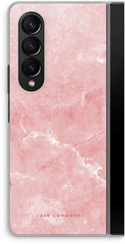 Case Company® - Hoesje geschikt voor Samsung Galaxy Z Fold4 hoesje - Roze marmer - Soft Cover Telefoonhoesje - Bescherming aan alle Kanten en Schermrand