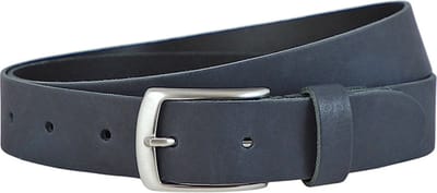 Landley Nette Leren Jeans Riem Blauw - Dames en Heren - 3.5 cm Breed - Echt Leer - Casual Pantalon Riem - Lengte totaal 110 cm / Riemmaat 95