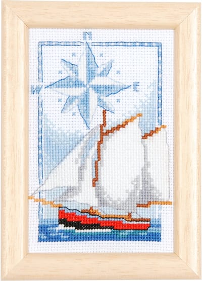 Vervaco - Telpakket kit - 8 x 12cm - Miniatuur - Marine - set van 3 - PN-0146447
