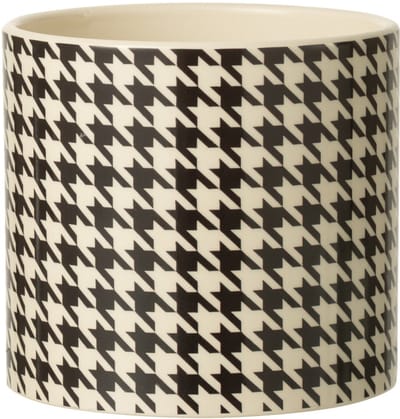 J-Line bloempot Pied-De-Poule - keramiek - wit/zwart - large