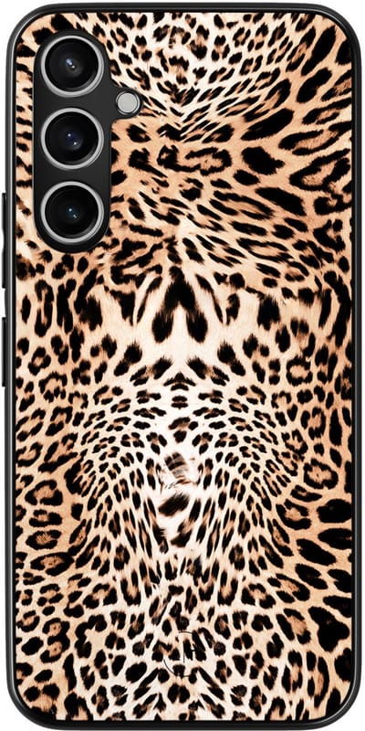 Leuke Telefoonhoesjes - Hoesje geschikt voor Samsung Galaxy S23 FE - Luipaardprint - Backcover zwart - Luipaardprint - Bruin