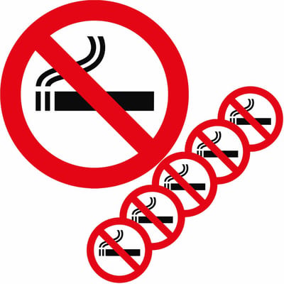 Sticker verboden te roken - 10x stuks - 10.5 x 10.5 cm vierkant - Niet roken - Verbodsborden - Je mag hier niet roken