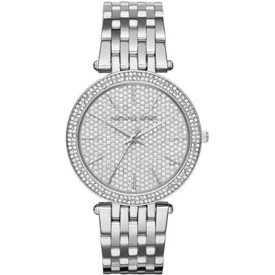 Michael Kors MK3437 Darci Zilveren Kristallen Pave Dameshorloge 39mm zilver