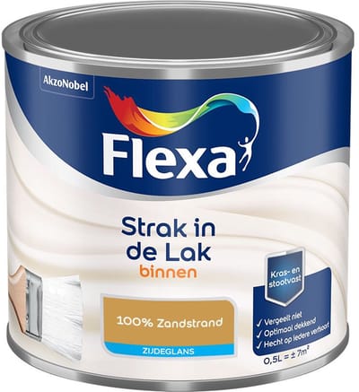 Flexa - Strak In De Lak Binnenlak Zijdeglans - 100% Zandstrand - Mengverf - 500 Ml