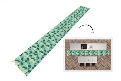 Keukenloper - Keukenmat - Bladeren - Bes - Patroon - Winter - 400x50 cm - Keuken vloerkleed