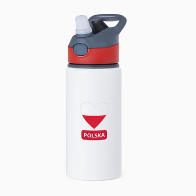Hacebo® - Polska vlag hartje waterfles met rietje rood - Polen - reizigers - toerist - verjaardagscadeau - souvenir - vakantie - kado - water fles - 650ML