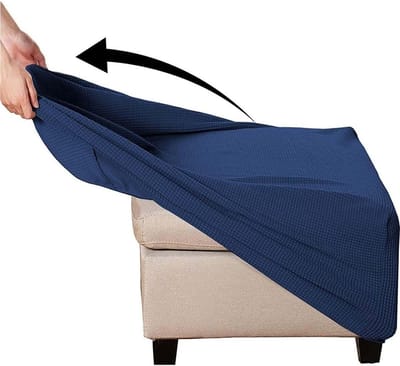 Ottoman Hoes - Voetenbank Beschermer - Woonkamer Decoratie - Hoge Stretch Pasvorm - 60x60cm - #8