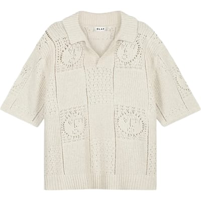 Olaf Face Logo Knit Polo Polos Off White M240702