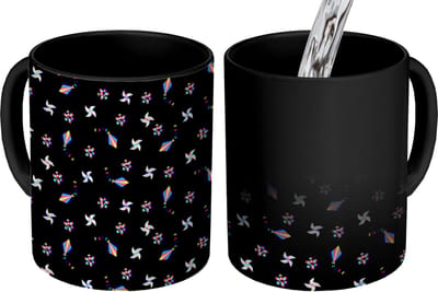 Magische Mok - Foto op Warmte Mokken - Koffiemok - Regenboog - Windmolen - Patroon - Kinderen - Magic Mok - Beker - 350 ML - Theemok