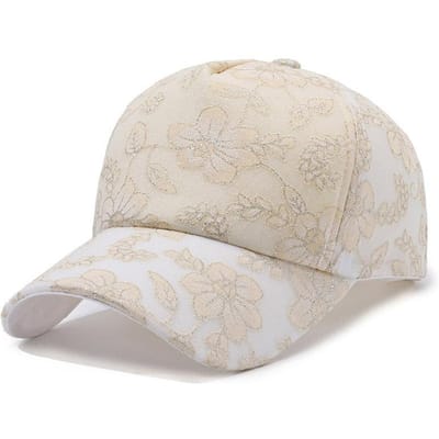 Lichte kanten zonneklep voor dames - Ademend, UV-beschermend honkbalpetje | Modieus streetwear accessoire met verstelbare Adjustable