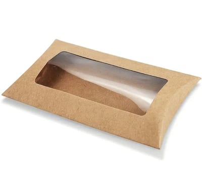 Kussenbox Geschenkdozen met Venster – 10 stuks – 14 x 7,5 cm – Papieren Cadeaudoos voor Sieraden & Kleine Accessoires