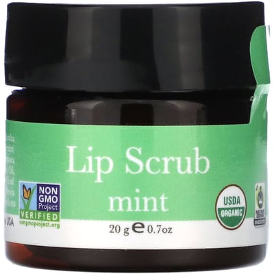 Beauty By Earth, Lip Scrub, Mint Flavor, 20 g (0.7 oz) black