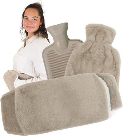 Verte Kruikzak - Warmwaterkruikriem met Zachte Hoes – Menstruatie- en Rugverwarmingsriem – Comfortabele Warmtetherapie – Wit