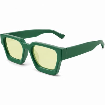 VHV Zonnebril vierkant - Zonnebrillen - Festival bril - Rave bril - Glasses - Dik montuur - Groen
