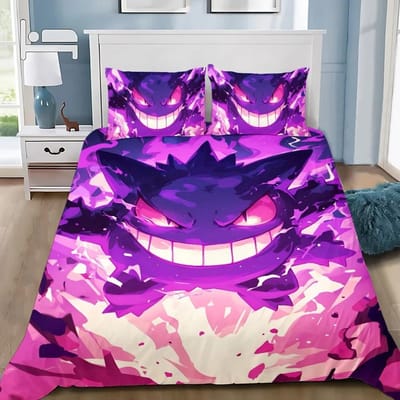 Ensembles de literie en microfibre mignons et maléfiques de dessin animé, cadeau d'anniversaire pour enfants avec fermeture éclair, décoration de chambre pour adolescents adultes, housse de couette 135x200cm