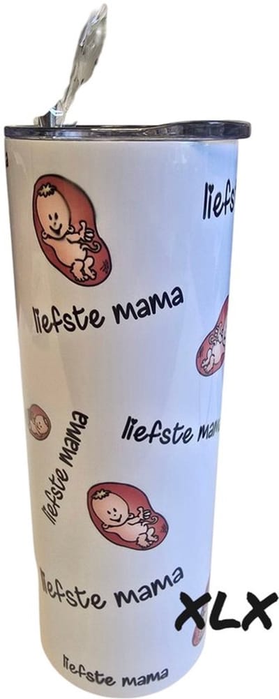 Bedrukte Tumbler, Bedrukte drinkfles, Bedrukte fles, Zwangerschap, Aanstaande mama, Zwanger, Babyshower, Bidon, Fles, Cadeau, Moederdag, XLX®