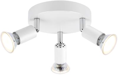 NETTLIFE Opbouwspot - rond - wit- 3-Lichts - GU10 Fitting - 350° Draaibaar Plafondspot - Moderne Plafondlamp Max.25W - voor Keuken | Hal | Woonkamer | Slaafkamer - L 14cm-excl. lichtbron
