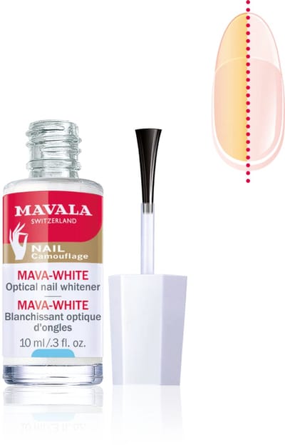 Mavala Mava-White Optical Nail Whitener 10 ml - Verhelderende Nagellak Base Coat Tegen Gele En Doffe Nagels - Whitening Formule Voor Een Frisse, Natuurlijke En Egale Nageluitstraling - Geschikt Als Base Coat Of Solo Gebruik