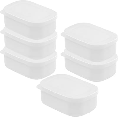 Set van 6 Plastic Vriesdozen met Deksel, Kleine Voedselopslagcontainers, BPA-vrij en Ideaal voor Diepvriesgebruik
