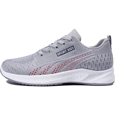 Loopschoenen Dames Ademende Sneakers Zomer Licht Mesh Luchtkussen Dames Sportschoenen Outdoor Veterschoenen Trainingsschoenen 37 gray