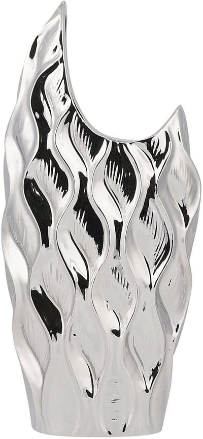 HALUZA - Decoratieve vaas - Zilver - Keramiek