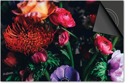 Inductie beschermer 60x60 - afdekplaat inductie mat - Dietrix Kookplaat beschermer - Exclusief - Bloemen en Planten - Veldboeket kleuren