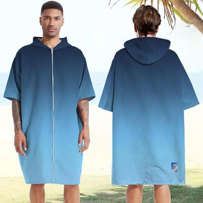 Microvezel Sneldrogende Strandhanddoek met Capuchon Zwemmen Omkleden Surfen Duiken Poncho Handdoek Zacht Huis Badjas Buiten Watersporten 110X80cm
