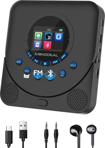Draagbare Speler - Oplaadbare Discman - Muziek Luisteren - Ingebouwde Radio - Compact Formaat