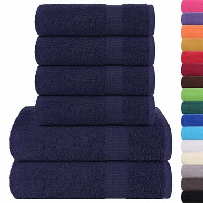 vidaXL - 6-delige - Handdoekenset - FROGN - 360 - g/m² - marineblauw