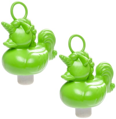 Duckiez eenhoorn badeendje badspeelgoed - 6x - groen - 15 x 7 cm - Met oogje voor het hengelspel - kunststof