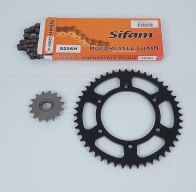 Kit chaîne Axring pour Moto Husaberg 501 Fe E 2000 à 2003 15x48 Pas 520 Neuf