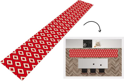 Keukenloper - Loper keuken - Kerst - Patronen - Ruit - Rood - 300x50 cm - Keukenloper vinyl