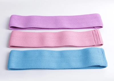 DW4Trading Elastische Weerstandsbanden - Bootybands - Resistance Bands - Set van 3 - Paars-roze-blauw