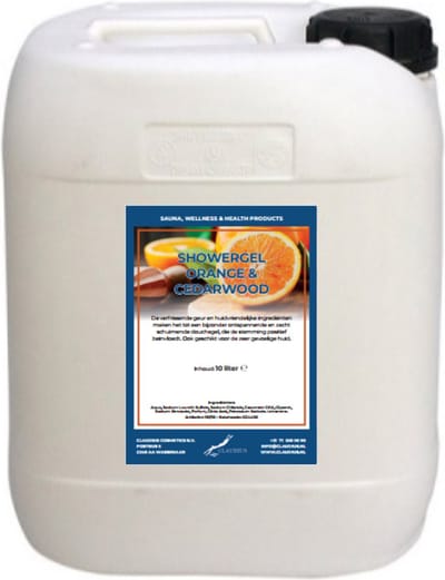 Douchegel Sweet Orange & Cedarwood - 10 Liter - 2 in 1 voor lichaam en haar - Showergel