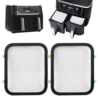 Dailygoods- Spatbescherming 2 stuks - Roestvrij Staal - Compatibel met Ninja Foodi Max AF400EU/AF451EU - Effectieve Bescherming - Eenvoudige Installatie - Fijnmazig Ontwerp - Airfryeraccessoires
