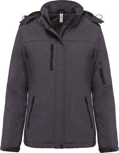 Kariban Gewatteerde softshell damesparka met capuchon K651 - Titanium - XS