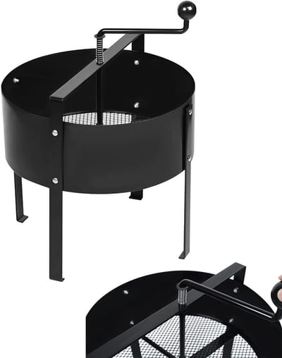 NAIZY Zeef Handmatige Tuinzeef Grond Ø 40cm Efficiënte doorvoerzeefmachine van hoogwaardig staal Compostzeef met roterende spindel Grondzeef voor tuin Rolzeef Zandzeef, voor stenen Compost Zand etc.