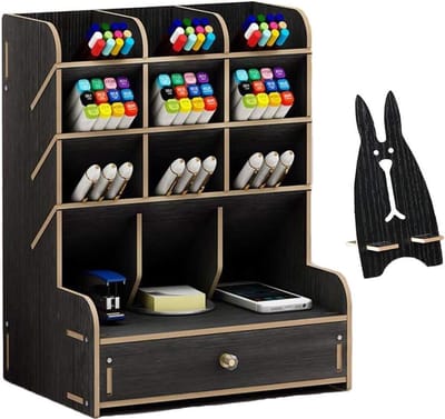 Multifunctionele Pennenhouder - Pen Organizer met Kunstbenodigdheden - Bureau Organizer voor Kantoor - Opbergdoos voor Pennen en Papier - Praktische Organisator - Stijlvolle Bureauaccessoire